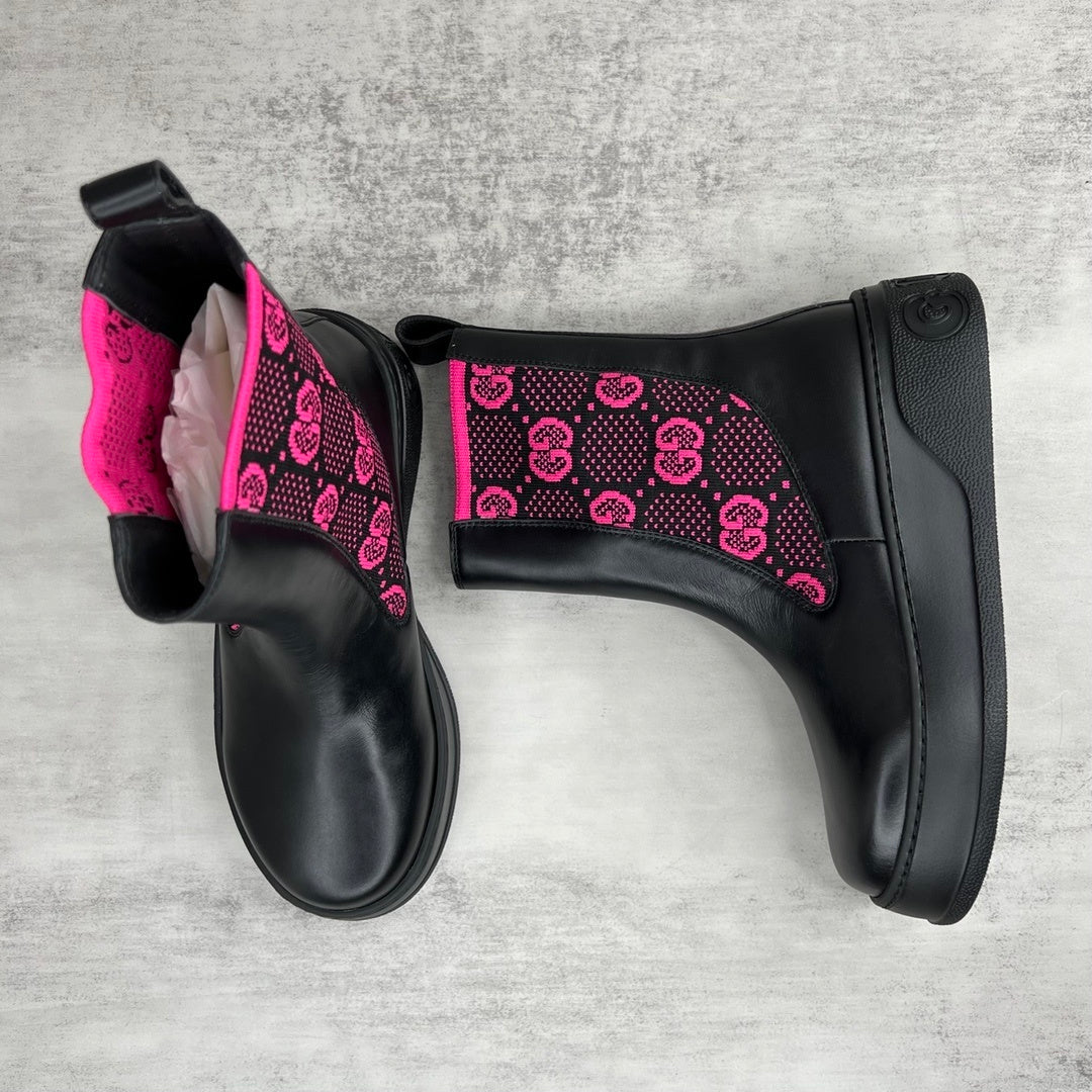 Gucci Leather Chelsea Boots "Pink"