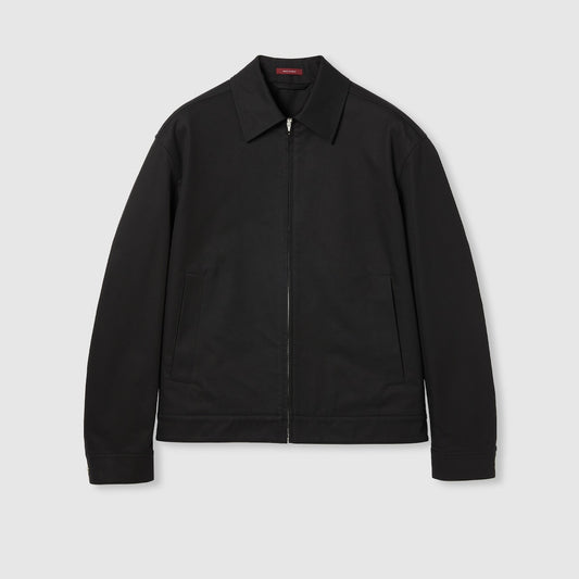 Gucci Cotton Twill Jacket with Web Detail "Black"
