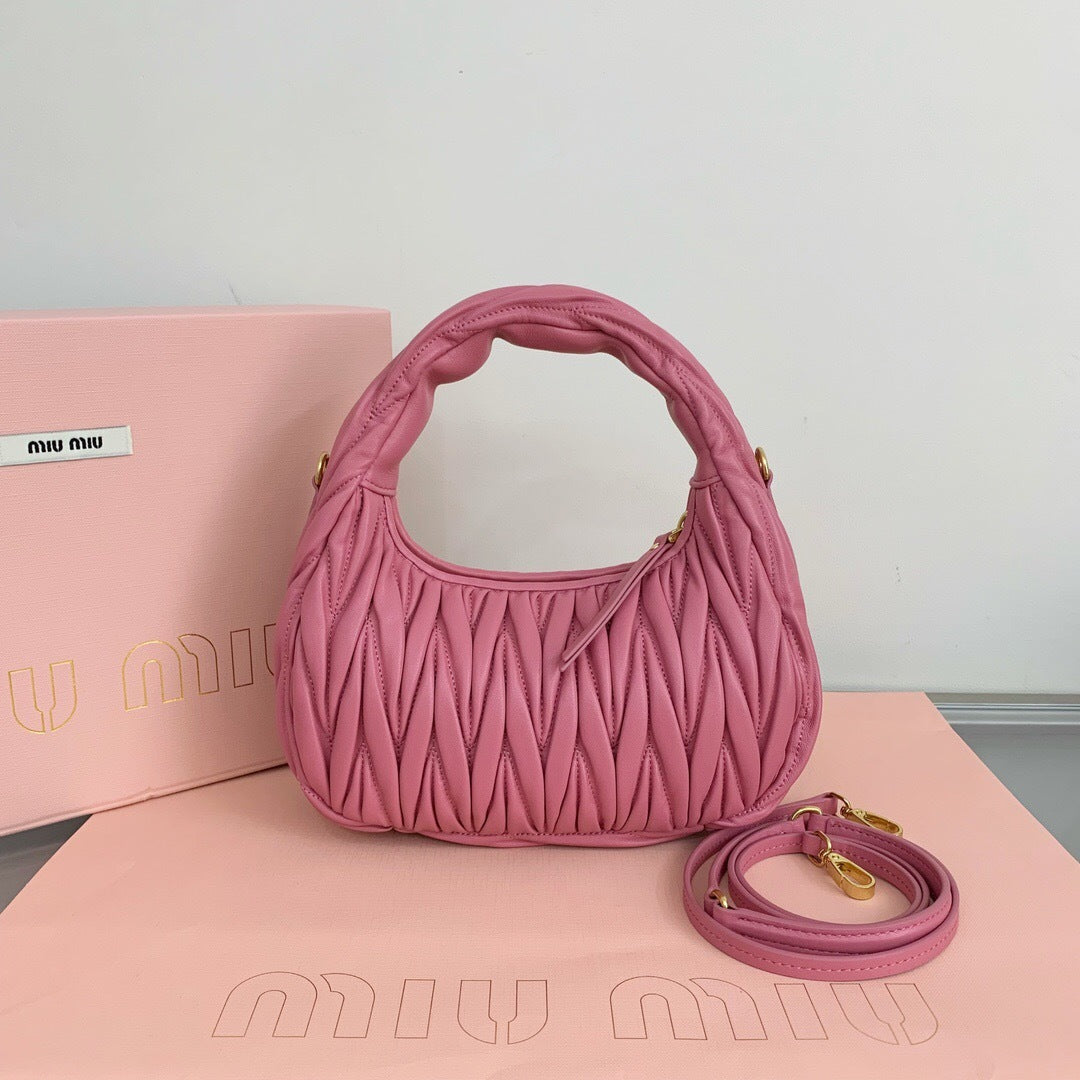 Miu Miu Wander Matelassé Nappa Leather Hobo Bag