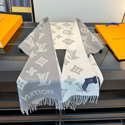 Louis Vuitton Monogram Shadow Scarf "Grey"