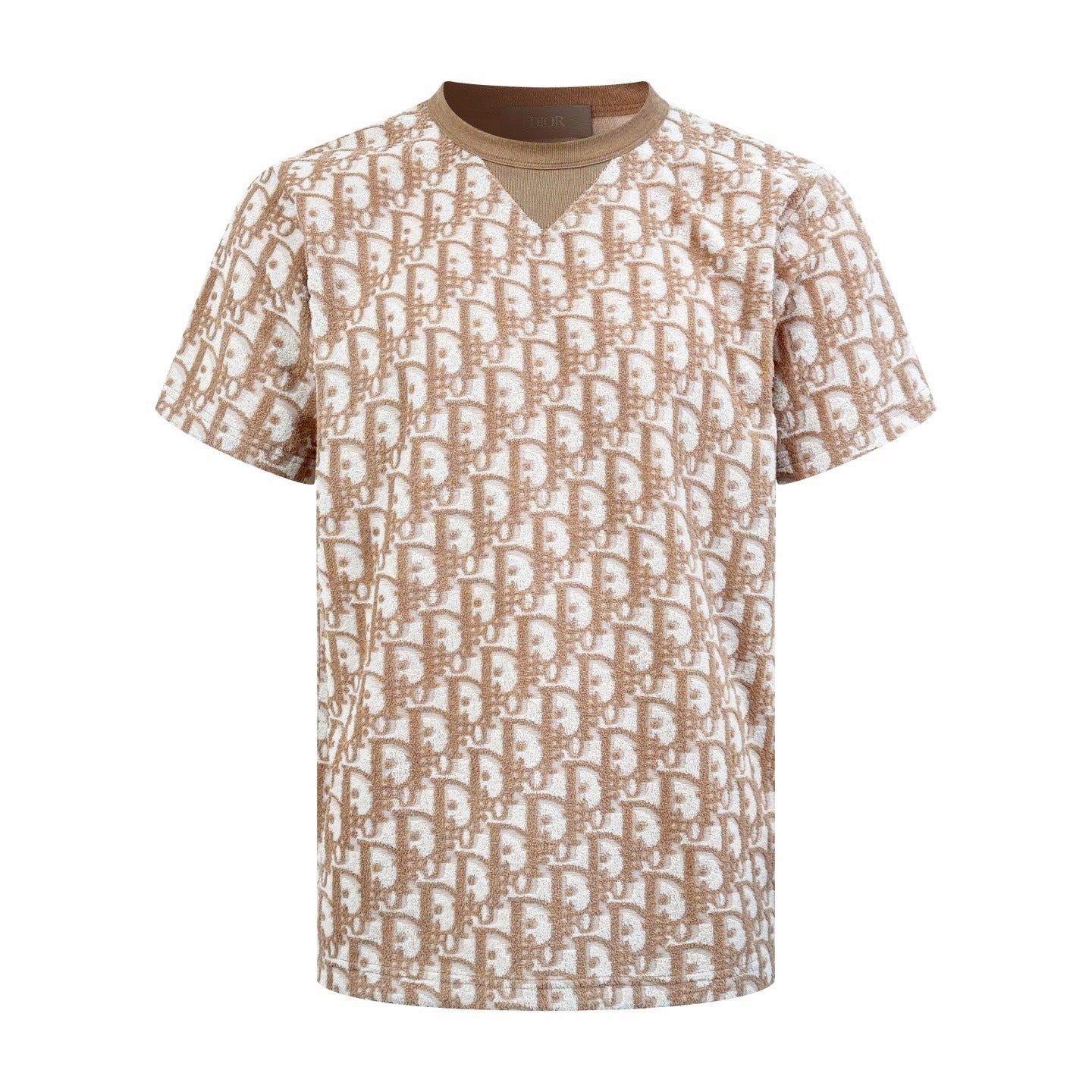 Dior Oblique T-Shirt "Beige Terry Cotton Jersey with Oblique Print"
