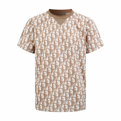Dior Oblique T-Shirt "Beige Terry Cotton Jersey with Oblique Print"
