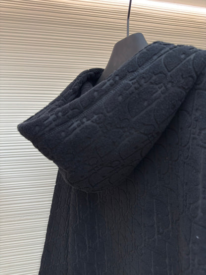 Dior Oblique Hooded Sweatshirt "Navy Blue Cotton Fleece"