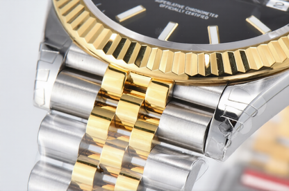 Rolex Date Just 41mm SS/YG Jubilee Bracelet Black Dial