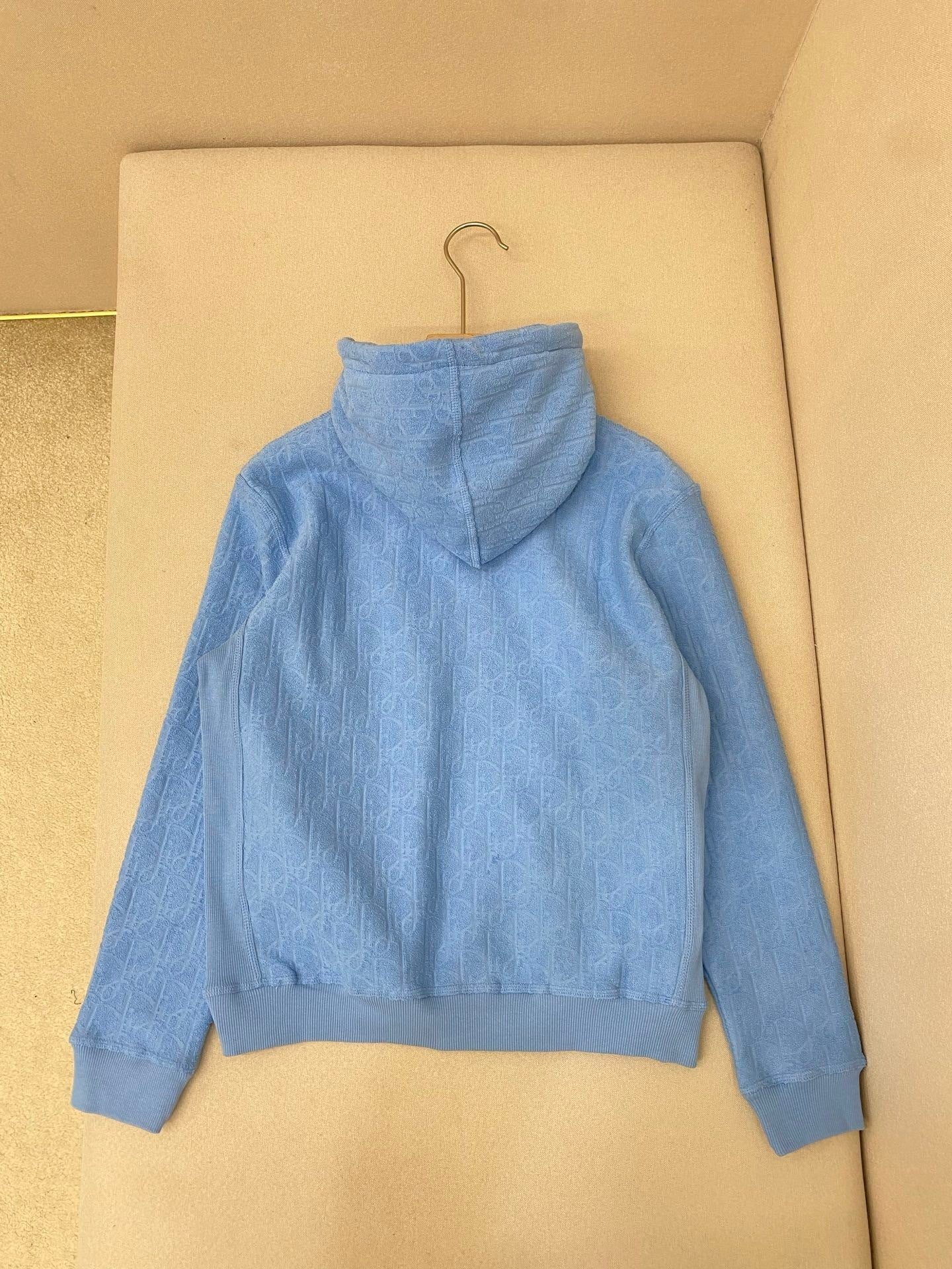 Dior Oblique Hooded Sweatshirt "Sky Blue Cotton Fleece"