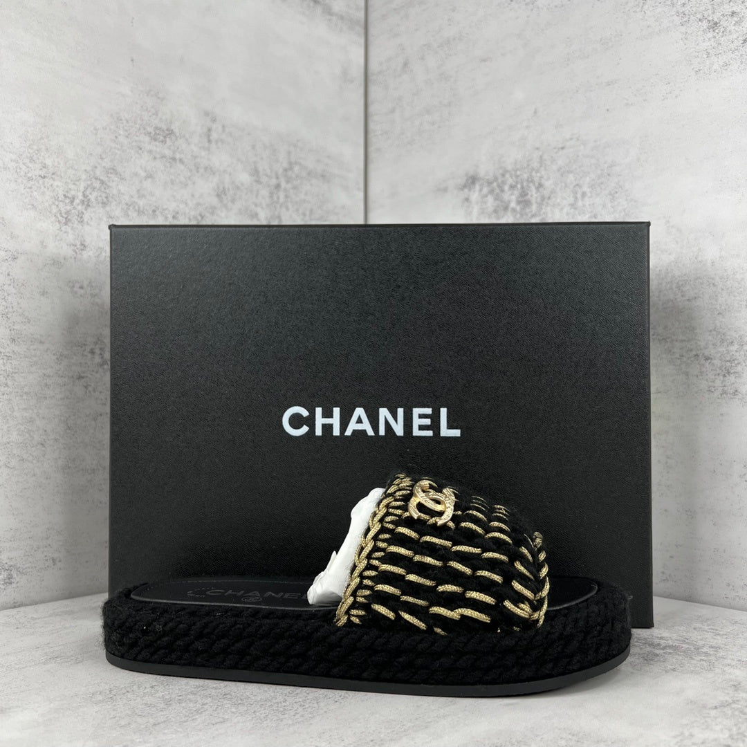 Chanel Slides "Black-Gold"