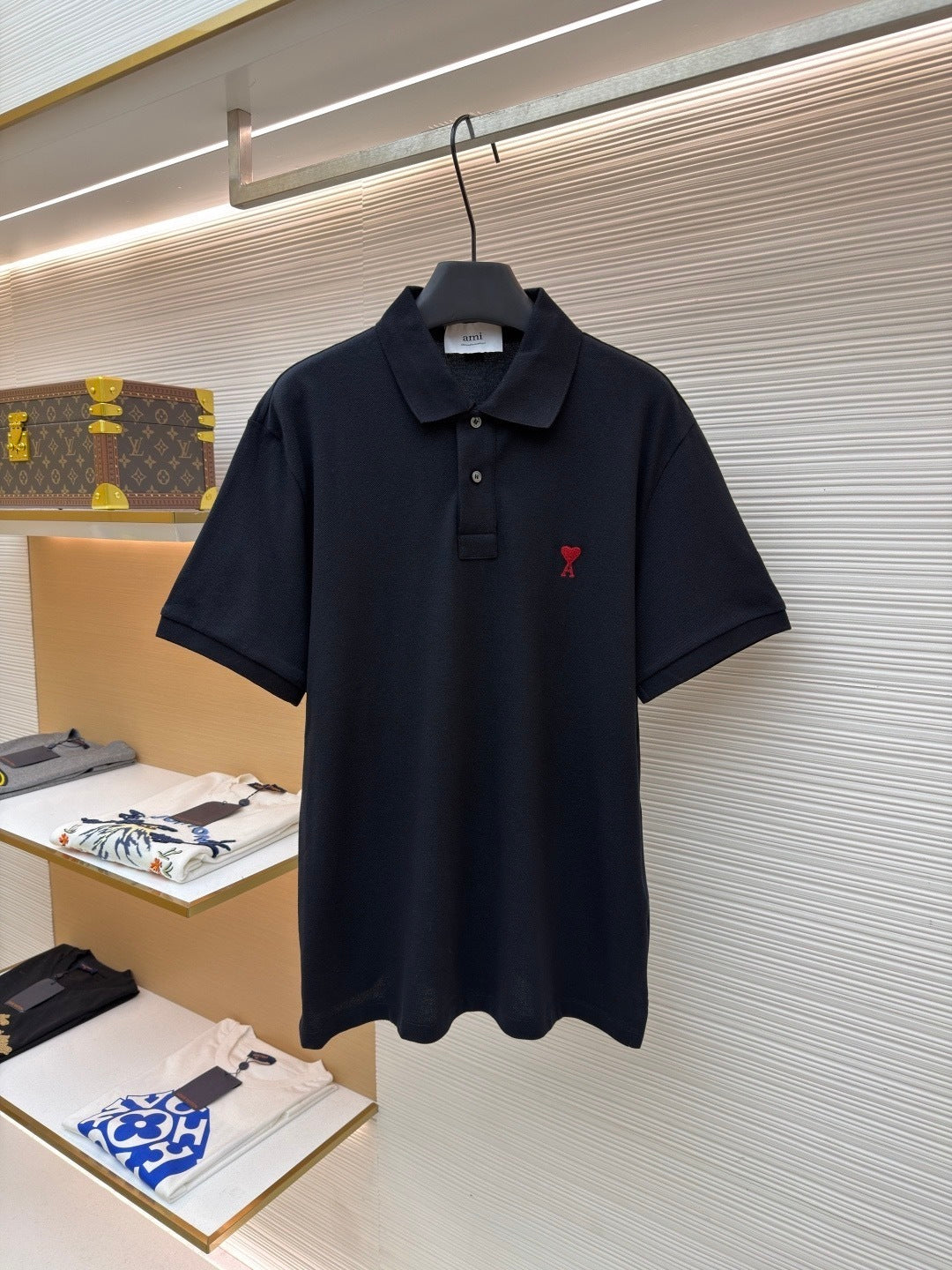 Ami Paris Polo T-Shirt "Black"