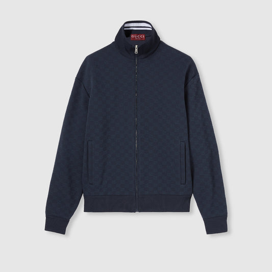 Gucci GG Technical Jersey Zip Jacket "Navy Blue"