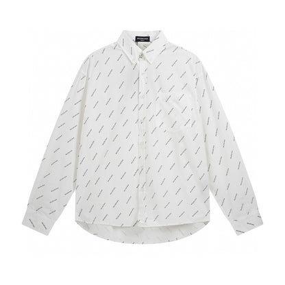 Balenciaga All Over Logo Shirt "White"