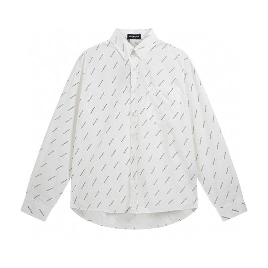 Balenciaga All Over Logo Shirt "White"