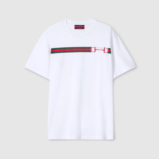 Gucci Cotton Jersey T-Shirt with Print "White"
