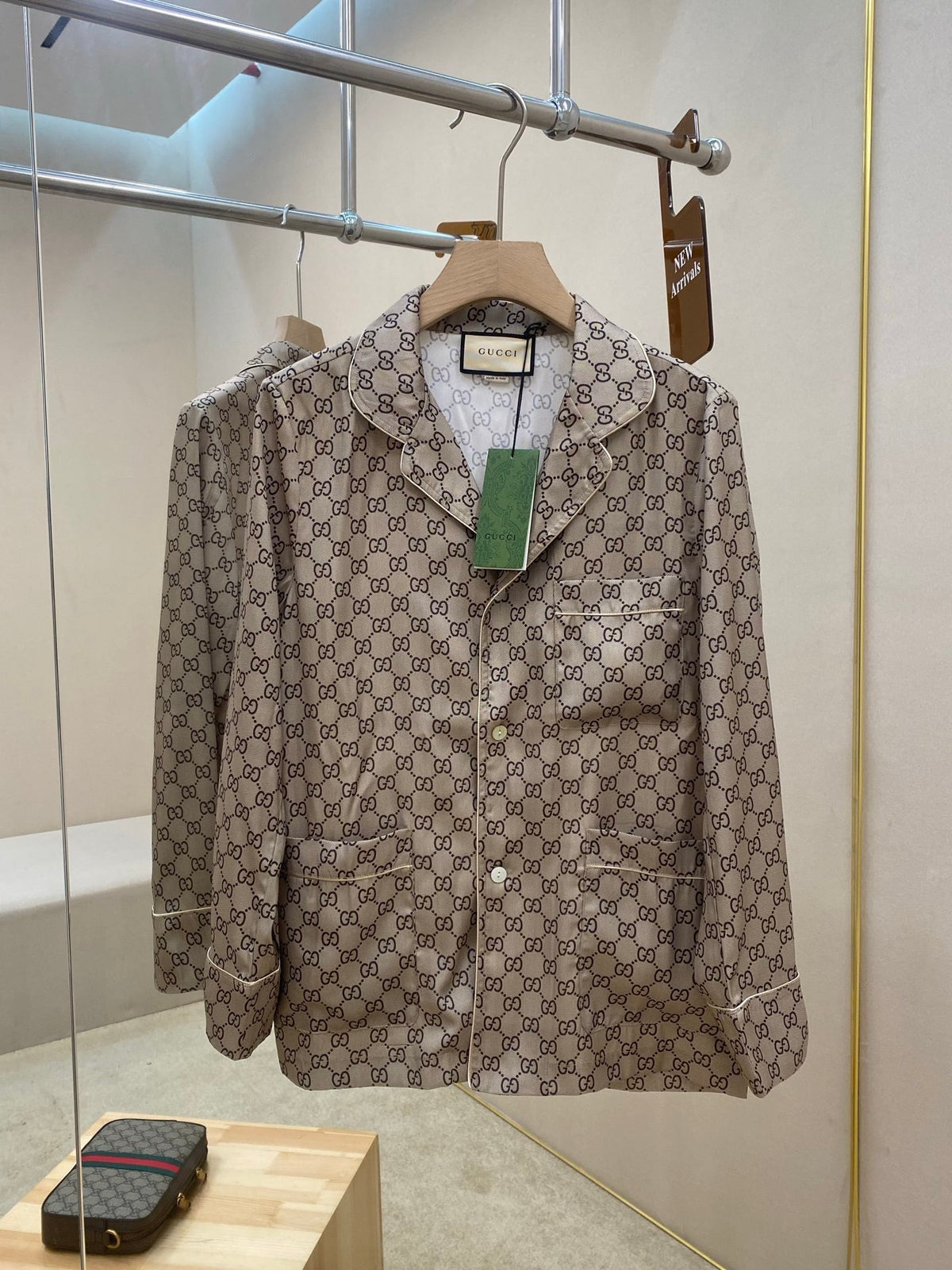 Gucci GG Printed Silk Shirt "Beige"