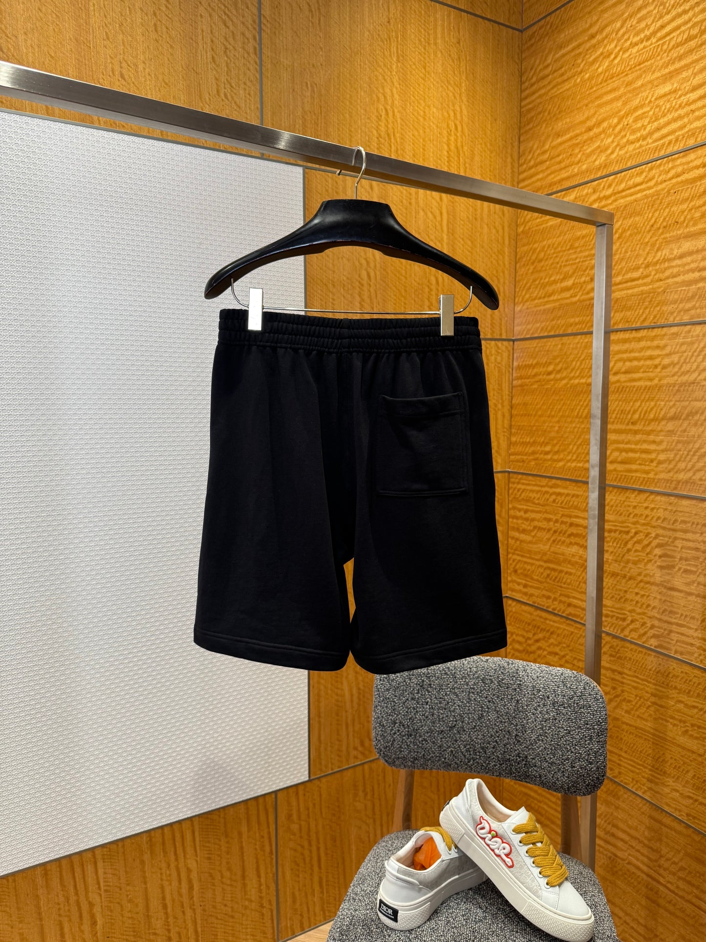 Burberry Knight Stamp Cotton Shorts "Black"