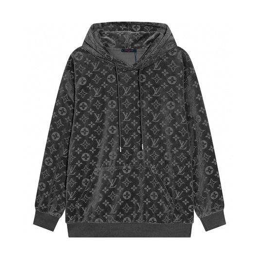 Louis Vuitton Velour Jacquard Hoodie "Grey"
