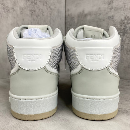 Fendi Match High-Top "White-Grey" Crystals