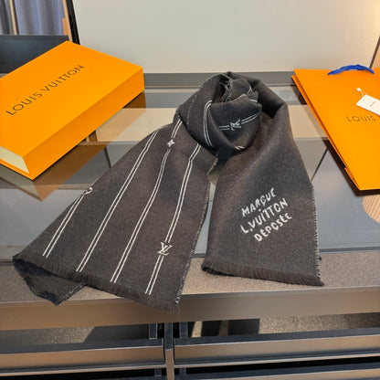 Louis Vuitton Monogram Stripes Scarf "Black"
