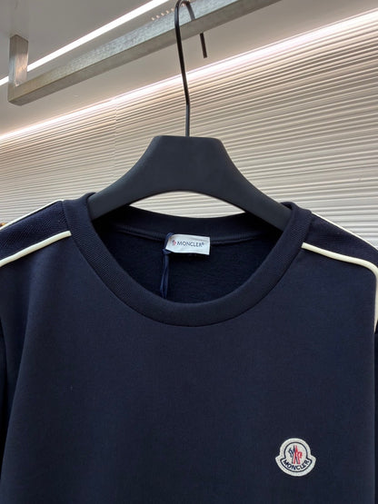 Moncler Logo Patch Cotton Sweatshirt "Navy Blue"