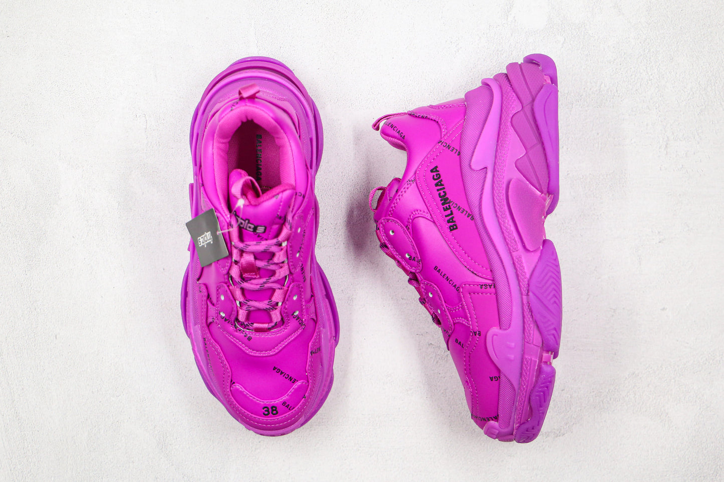 Balenciaga Triple S "Fuschia Pink-All Over Logo"