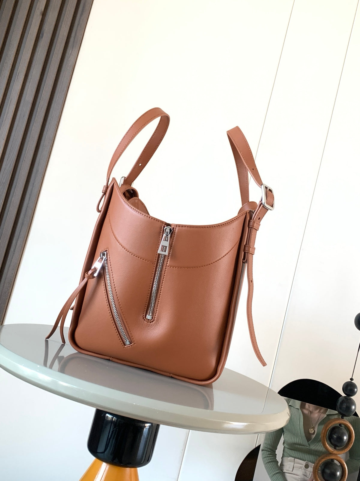 Loewe Hammock Flip Bag in Classic Calfskin "Brown"