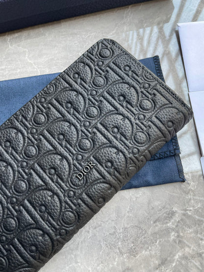 Dior Zipped Long Wallet "Black Dior Gravity Leather"