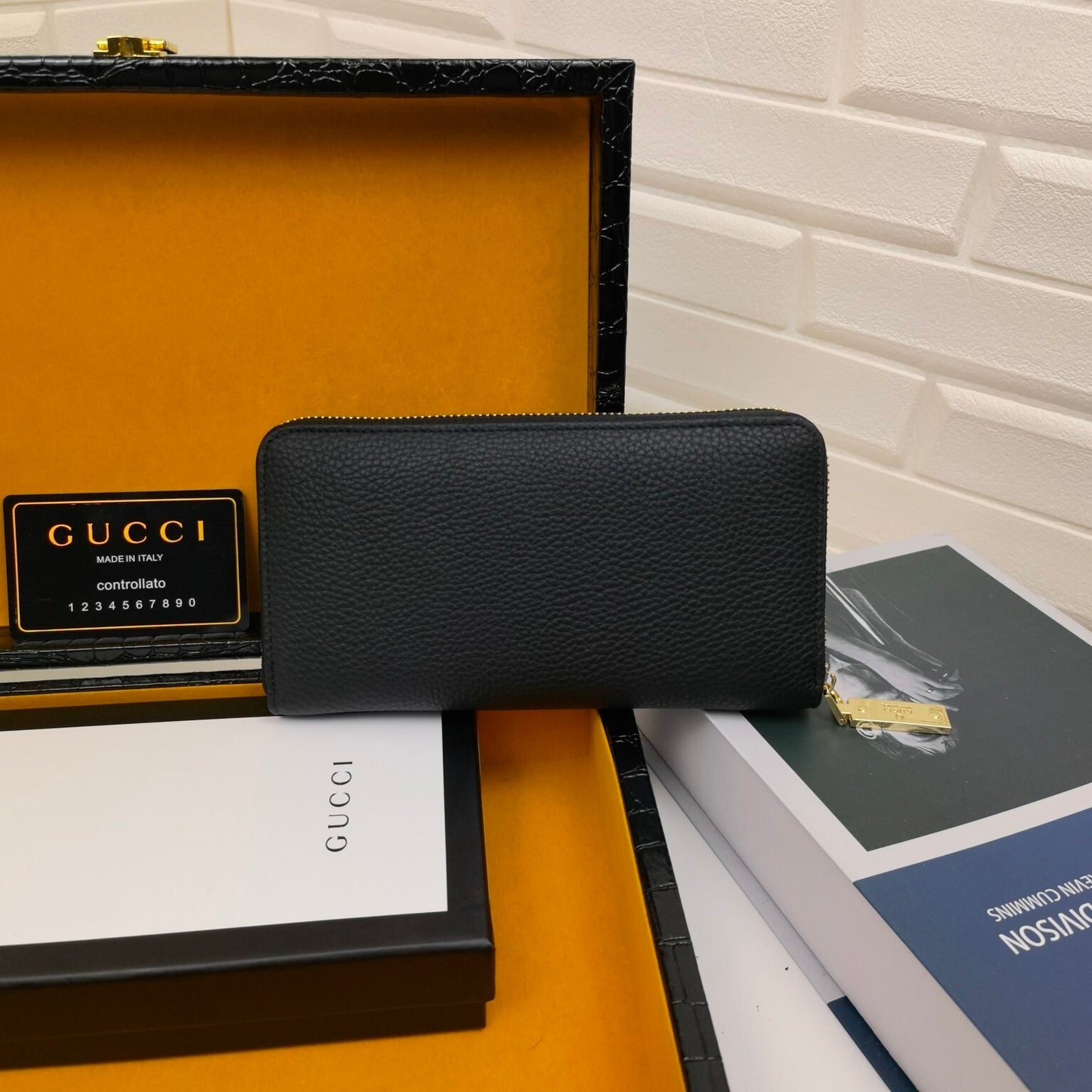 Gucci Print Zip Around Wallet