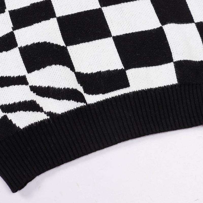 Louis Vuitton Distorted Damier Turtleneck Sweater "Black-White"