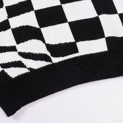 Louis Vuitton Distorted Damier Turtleneck Sweater "Black-White"