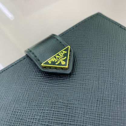 Prada Small Saffiano and Smooth Leather Wallet
