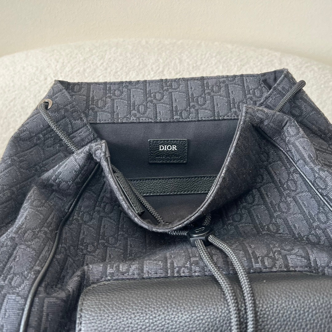 Dior Oblique Jacquard Saddle Backpack with Flap