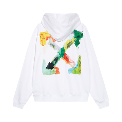 Off-White Brush Arrow Logo Hoodie "White"