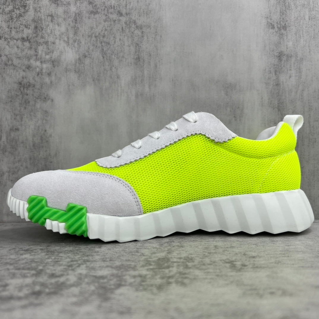 Hermes Bouncing Sneakers "Neon Yellow-Grey"