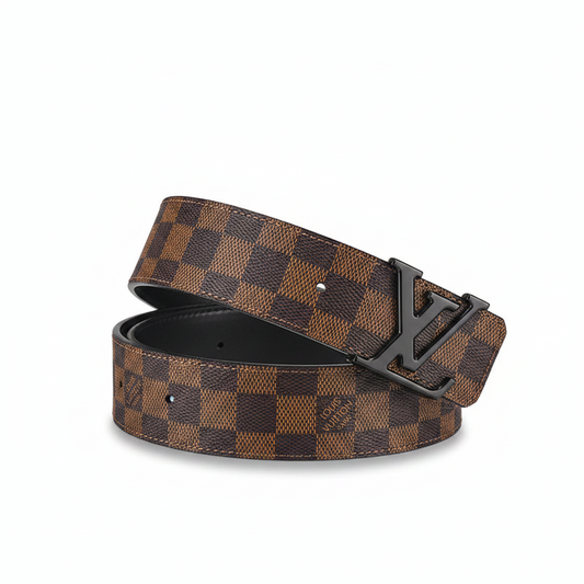 Louis Vuitton Initiales Leather Belt "Brown-Black"