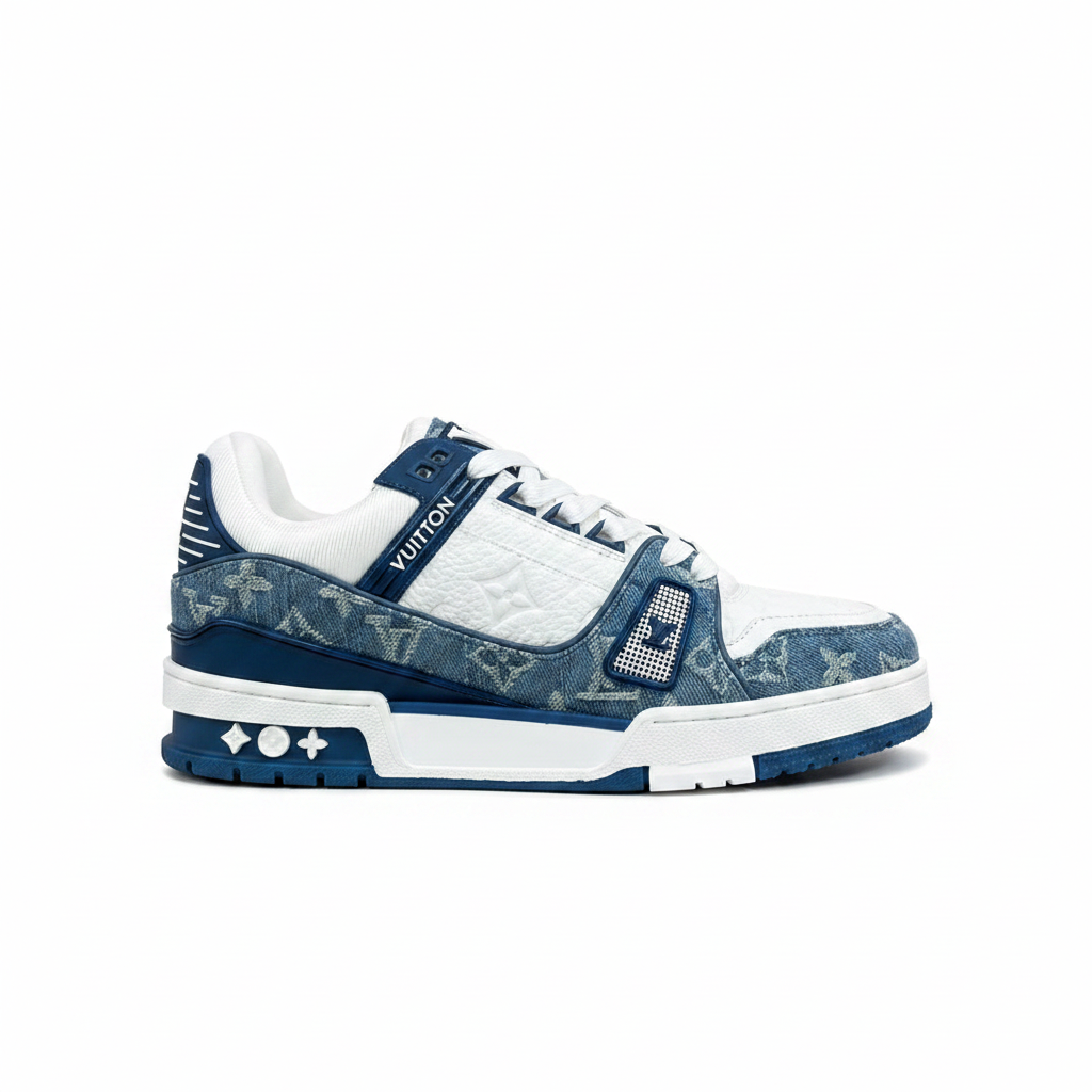 Louis Vuitton LV Trainers "White-Blue Denim"