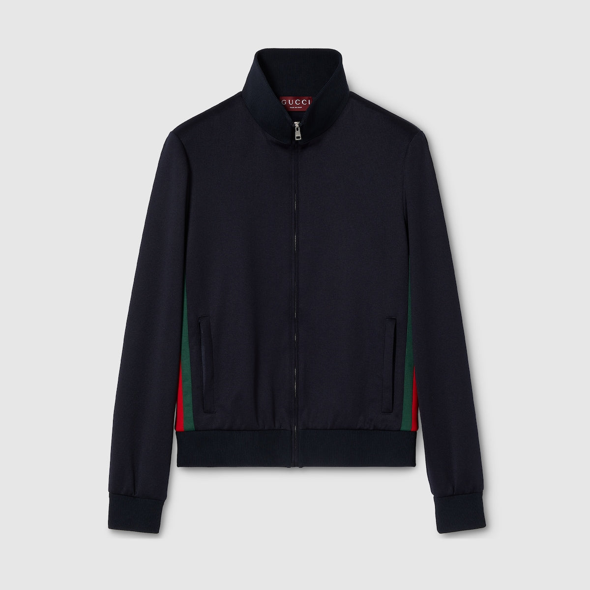 Gucci Technical Jersey Zip Jacket with Web "Dark Blue"