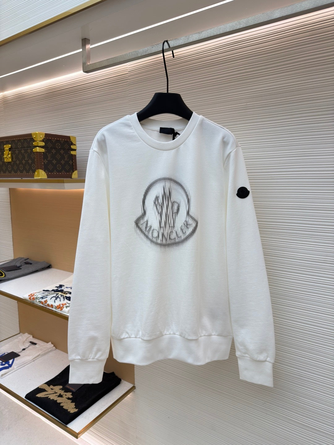 Moncler Blurred Logo Sweatshirt "White"