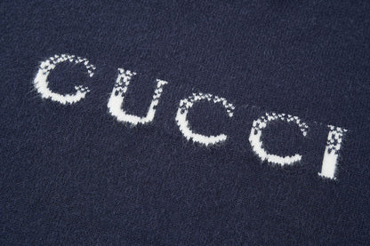 Gucci Wool Sweater with Gucci Intarsia "Dark Blue"