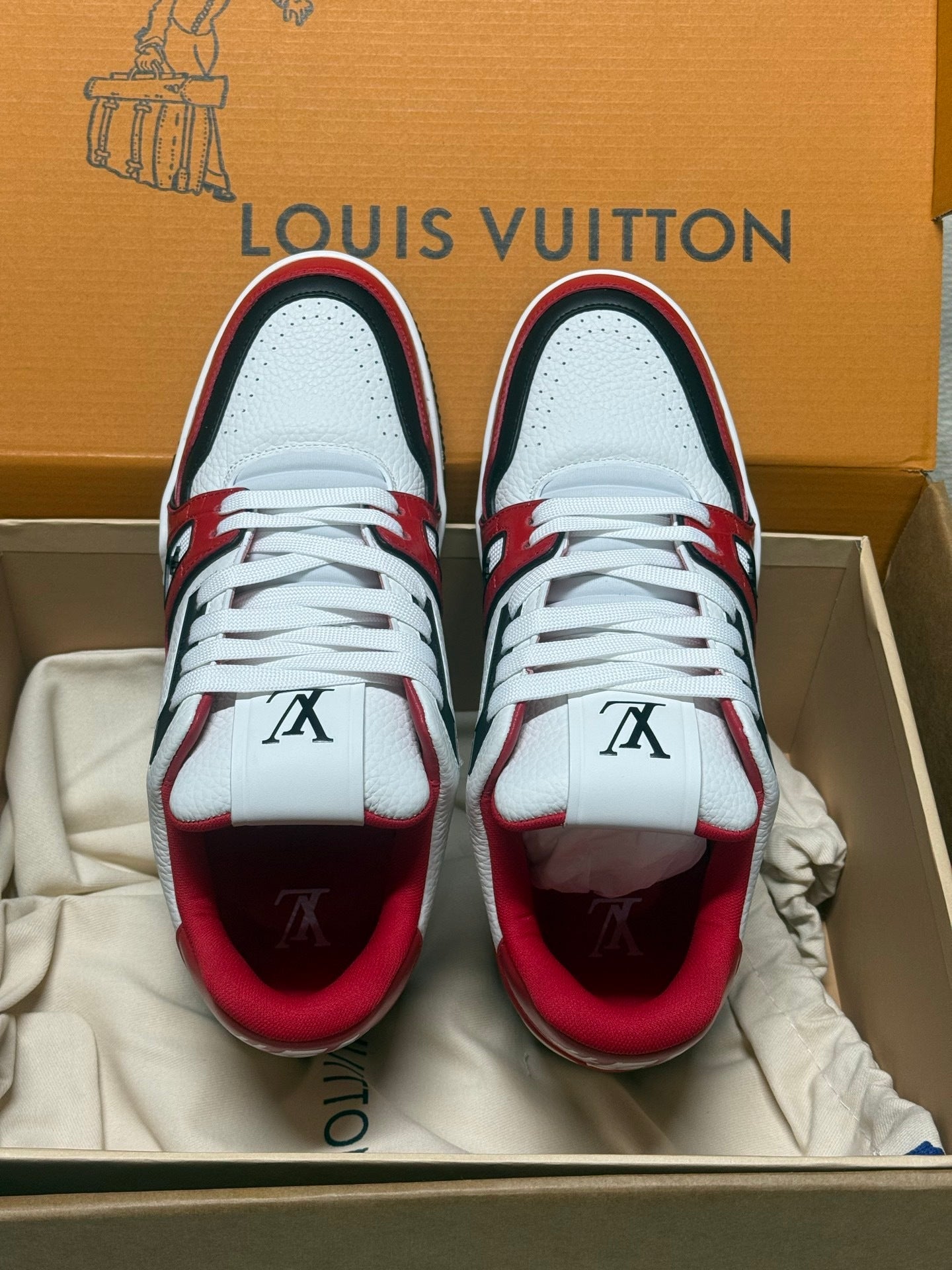 Louis Vuitton LV Trainers "White-Red Crocodile"