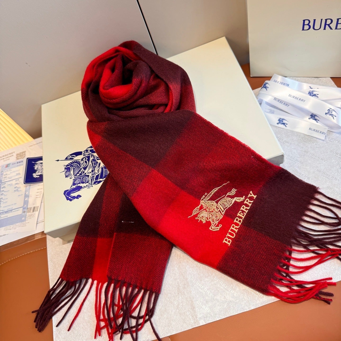 Burberry Cashmere Scarf "Red"