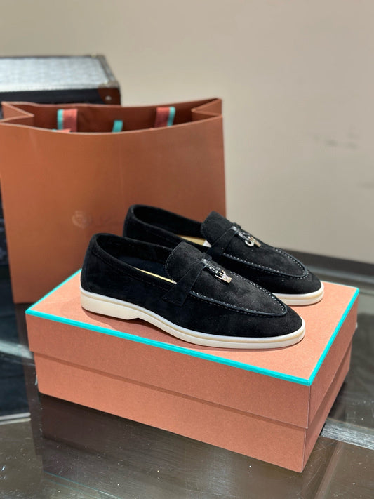 Loro Piana Charm Walk Loafers "Black"