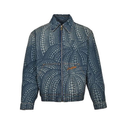 Yayoi Kusama x Louis Vuitton All-Over Pumpkin Brand-Embroidered Denim Jacket