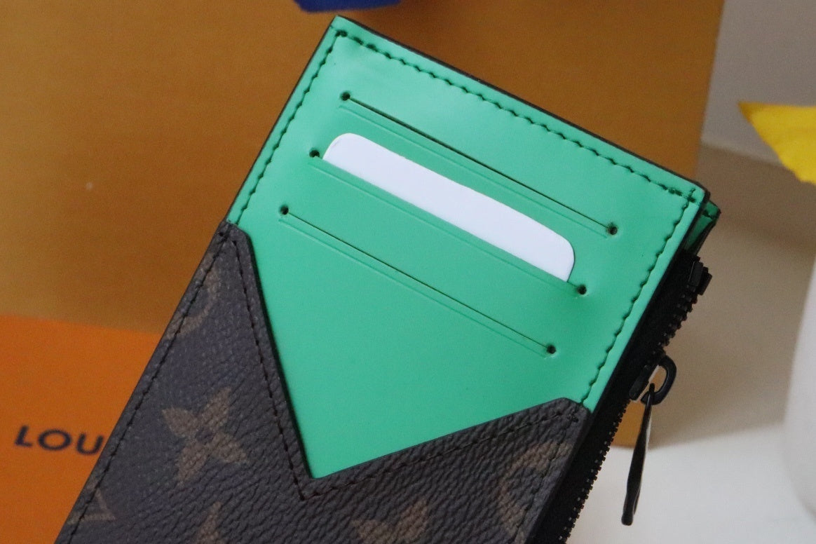 Louis Vuitton Coin Card Holder "Monogram Macassar Canvas"