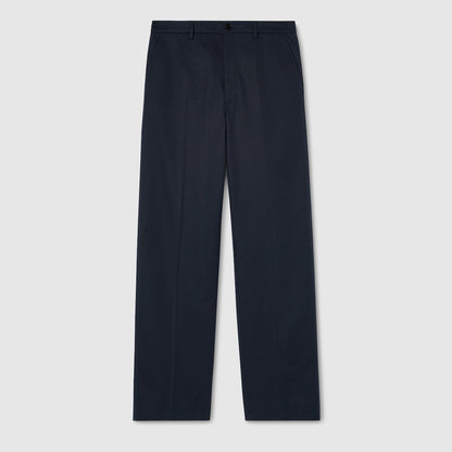 Gucci Cotton Twill Pants with Embroidery "Dark Blue"