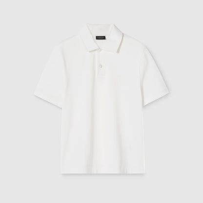 Gucci Cotton Piquet Polo Shirt with Embroidery "White"