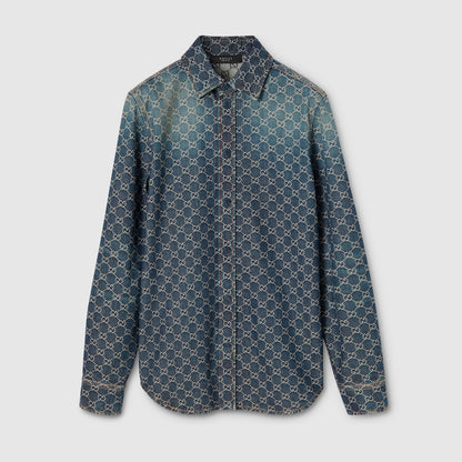 Gucci GG Cotton Denim Jacquard Shirt