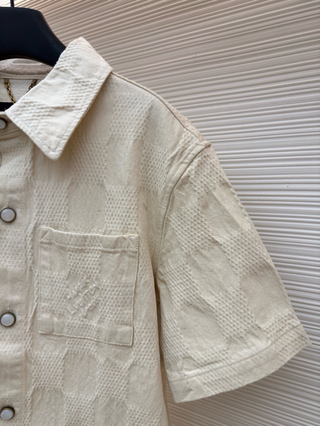 Louis Vuitton Damier 3D Light Denim Short-Sleeved Shirt