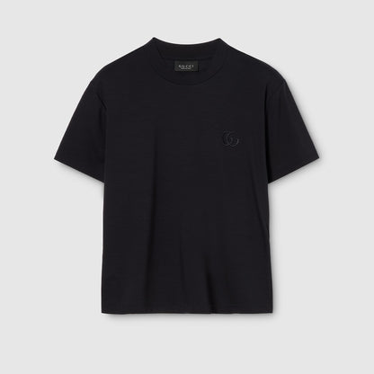 Gucci Rayon Jersey T-shirt with Embroidery "Black"