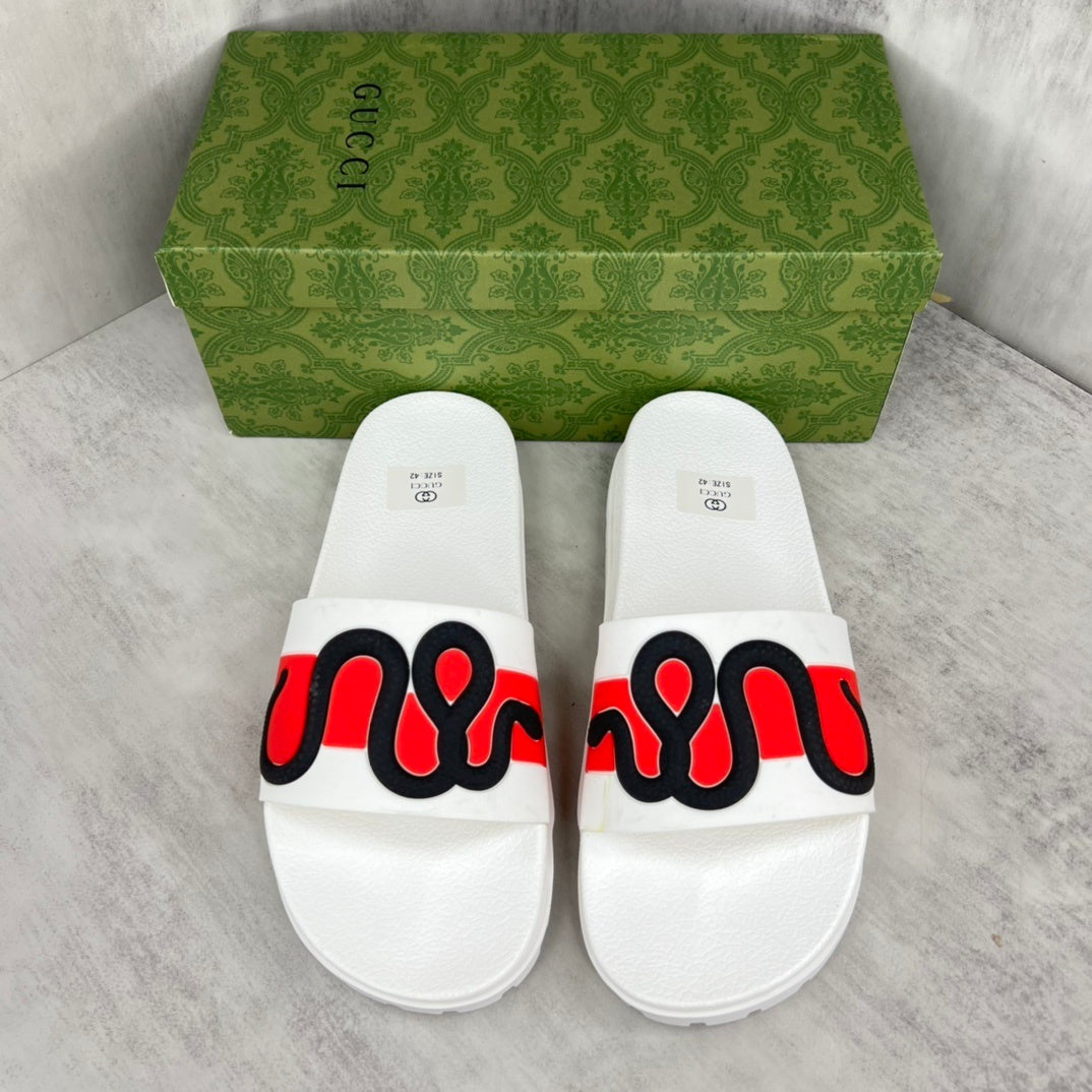 Gucci Snake Slides "White-Red-Black"