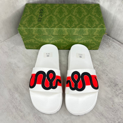 Gucci Snake Slides "White-Red-Black"