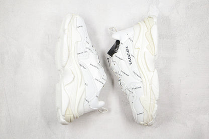 Balenciaga Triple S "White-All Over Logo"