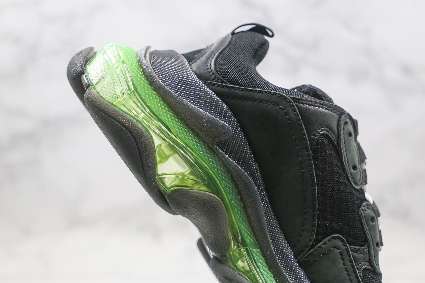 Balenciaga Triple S "Black-Green Clear Sole"